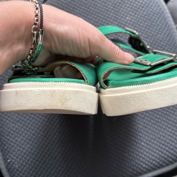 Miz Mooz Peyton two strap buckle leather  sandals  green 37 6 6.5 - Picture 5 of 8